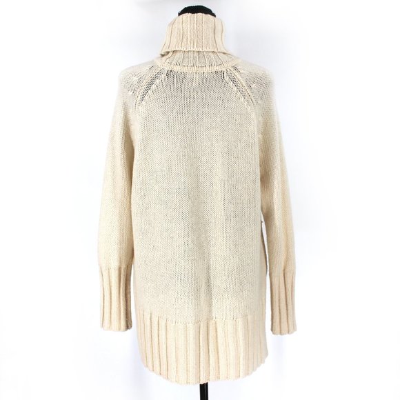Reiss Stevie Turtleneck Sweater Mix Roll Wool Cashmere Blend Cream Tunic Medium - Picture 6 of 9